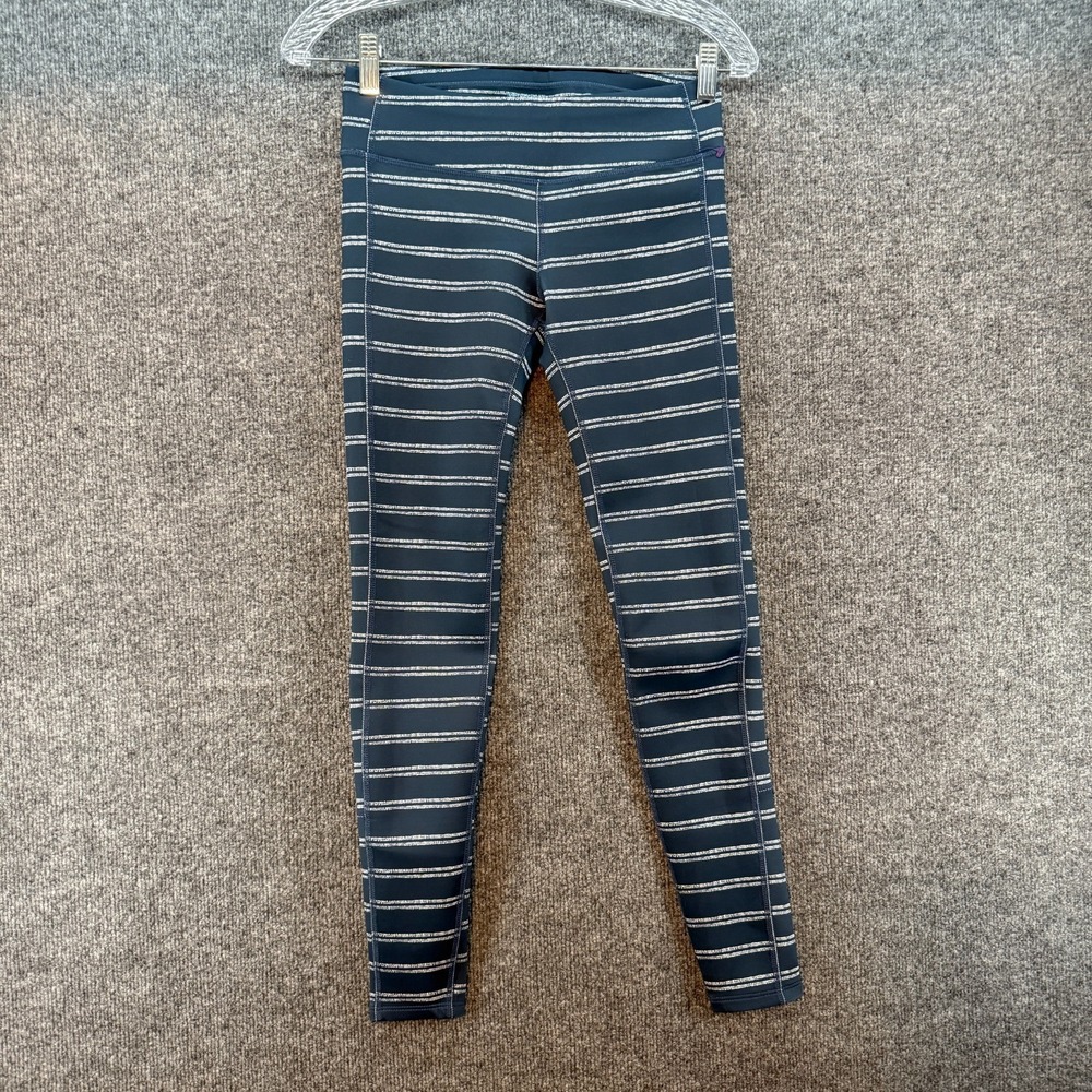 Carve Designs Leggings Womens XS Blue Striped Pull On Athleisure Workout Yoga